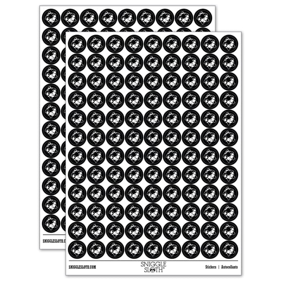 Summer Man in Swimsuit Floating 200  Round Stickers - Black - Gloss Finish - 0.50" Size