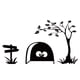 thumbnail image 1 of Adhesivos decorativos para pared, patrón de agujeros de dibujos animados negros, adhesivo decorativo, mural artístico, habitación infantil, 1 of 7