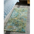 thumbnail image 5 of Unique Loom Chromatic Collection Area Rug - Stormy (2' 7" x 10' Runner Blue Green/Beige), 5 of 7