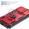 thumbnail image 4 of Decase Shockproof Rugged Case with Built-in Ring Kickstand & 360° Full Protection Anti-Scratch Privacy Slide Cover for iPhone 16 Pro Max,Magnetic Car Mount Compatible, Card Slot Design,E, 4 of 9