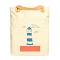 thumbnail image 1 of Unisex Lighthouse Print 100% Cotton Canvas Leather Straps Laptop Backpack WAS_34, 1 of 1