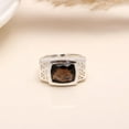 thumbnail image 4 of Smoky Quartz Ring in US Size 5,6,7,8,9,10 Statement, 925 Sterling Silver, Smokey Quartz Cabochon Ring, Men's Ring, Handmade Jewelry Ring, 4 of 4