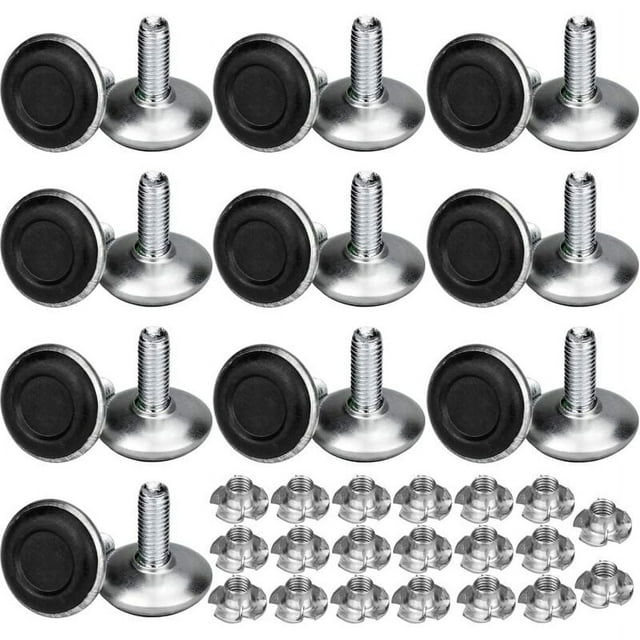 20 Pack Pied Vérin Réglable Pour Meuble, Pied de Nivment T-écrou Filetage M8x20x30mm, Vis Support de Nivment Pieds de meuble, Chaise, Table