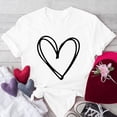 thumbnail image 2 of Plebaso T-Shirts pour Femmes à Imprimé Cœur, Col Rond, Coupe Ample, T-Shirts Décontractés à Manches Courtes, T-Shirts Graphiques pour Femmes, 2 of 4