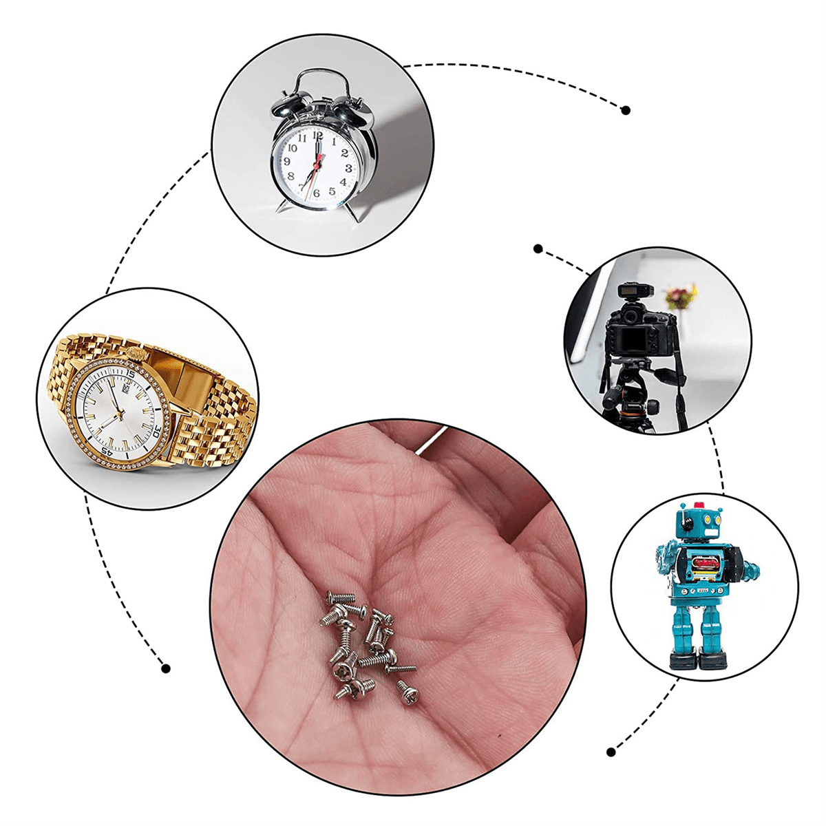 800 Pc Tiny Screws for Electronics, Small Mini Pan Head Machine Screws Kit for Eyeglasses Watches Clocks Repair