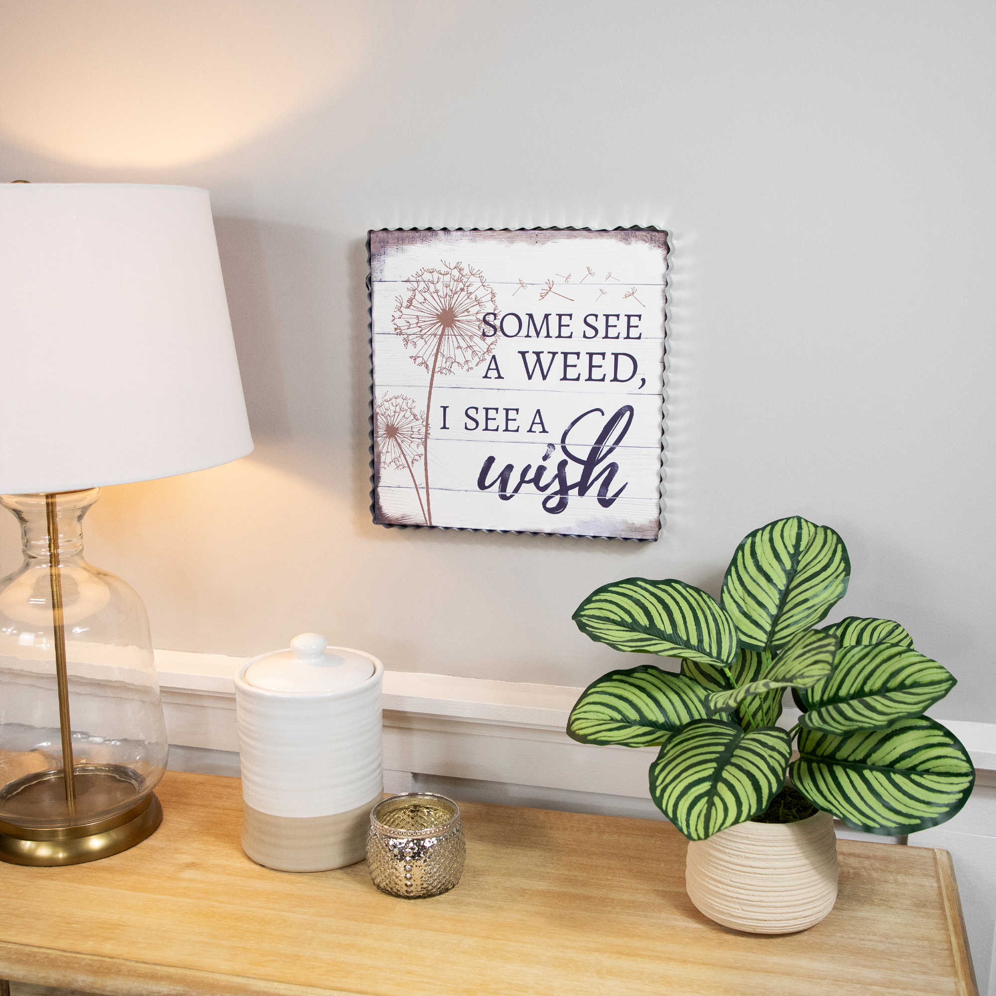 Some See A Weed Dandelion Framed Canvas Wall Art - 12"