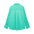 thumbnail image 3 of HH TRAF Blusa elegante de verano para mujer, a rayas, manga larga, botones, bolsillo, botonadura sencilla, cuello vuelto, blusa de calle para mujer, 3 of 4