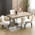 thumbnail image 6 of KCC Teddy Dining Chairs Set of 2, Upholstered High-end Tufted Dining Room Chair with Nailhead Back Ring Pull Trim Solid Wood Legs, Contemporary Nikki Collection Modern Style for Kitchen, Cream, 6 of 10