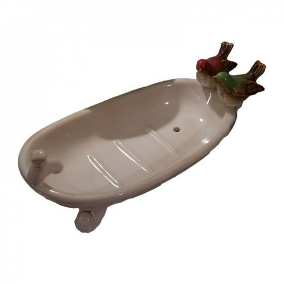 Birds Perched On A Bath Tub Soap Dish