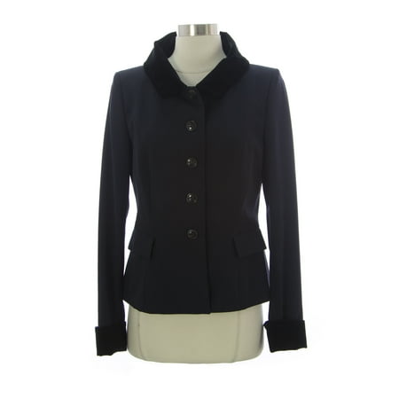 Women Wool Blazer - PAUW Women's Velvet Collar Wool Blazer