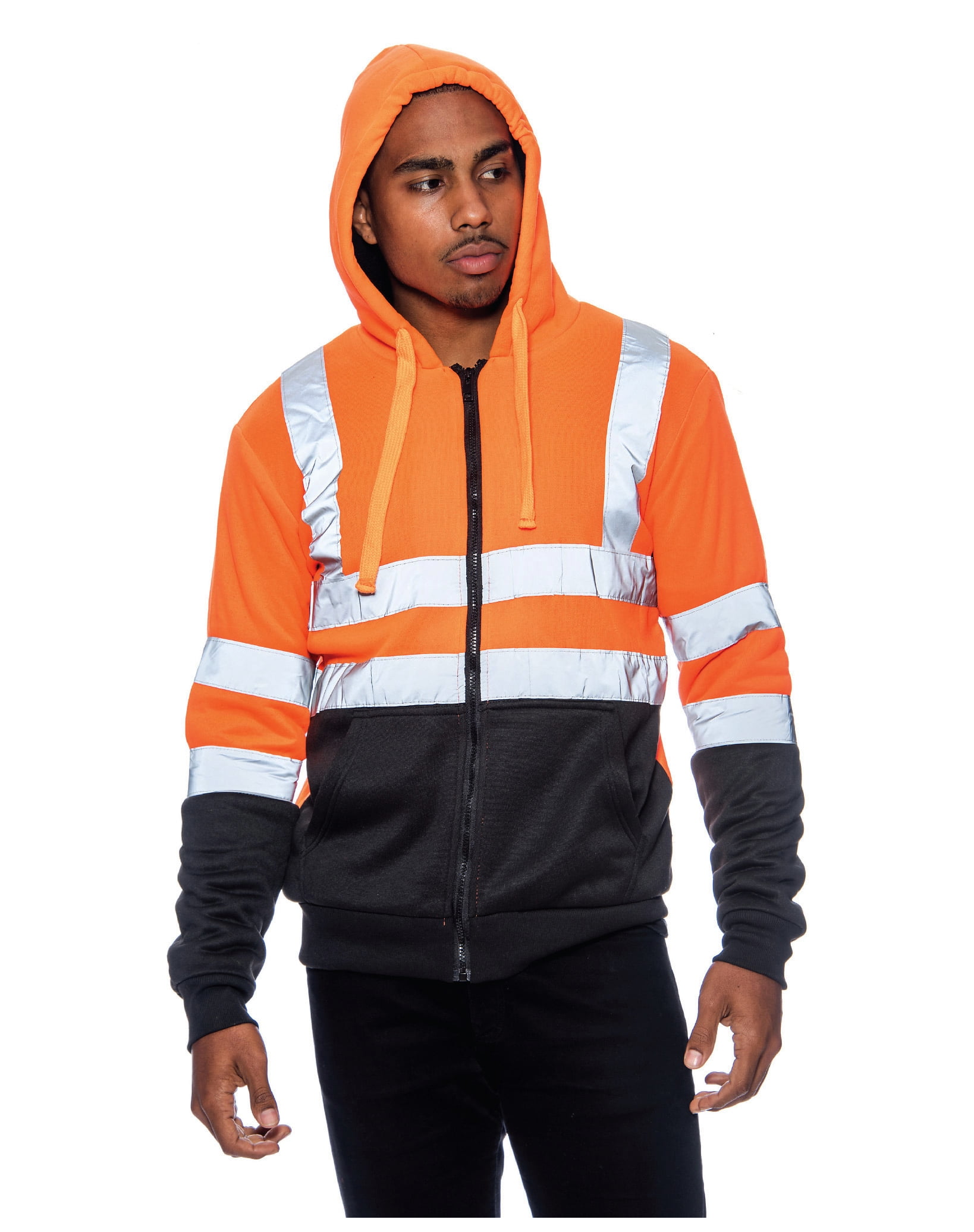 top quality Hi Viz Mens Work Hoodie Reflective Safety Worker Jacket /motorbike 