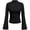 Black, variant on Womens Long Sleeve Shirts Fall Bell Sleeve Mock Turtleneck Ribbed Going Out Tops Casual Ruched Y2K Clothes