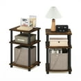 thumbnail image 5 of Furinno JUST 3-Tier Turn-N-Tube End Table in 2-Pack in Amber Pine/Black, 5 of 6