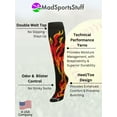 thumbnail image 2 of MadSportsStuff Flame & Fire Over-the-Calf Socks for Kids – Black/Red/Gold, Small, 2 of 2