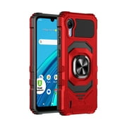 New Frontier Shock Resistant Protective Cell Phone Case for Cricket Debut S2, Red