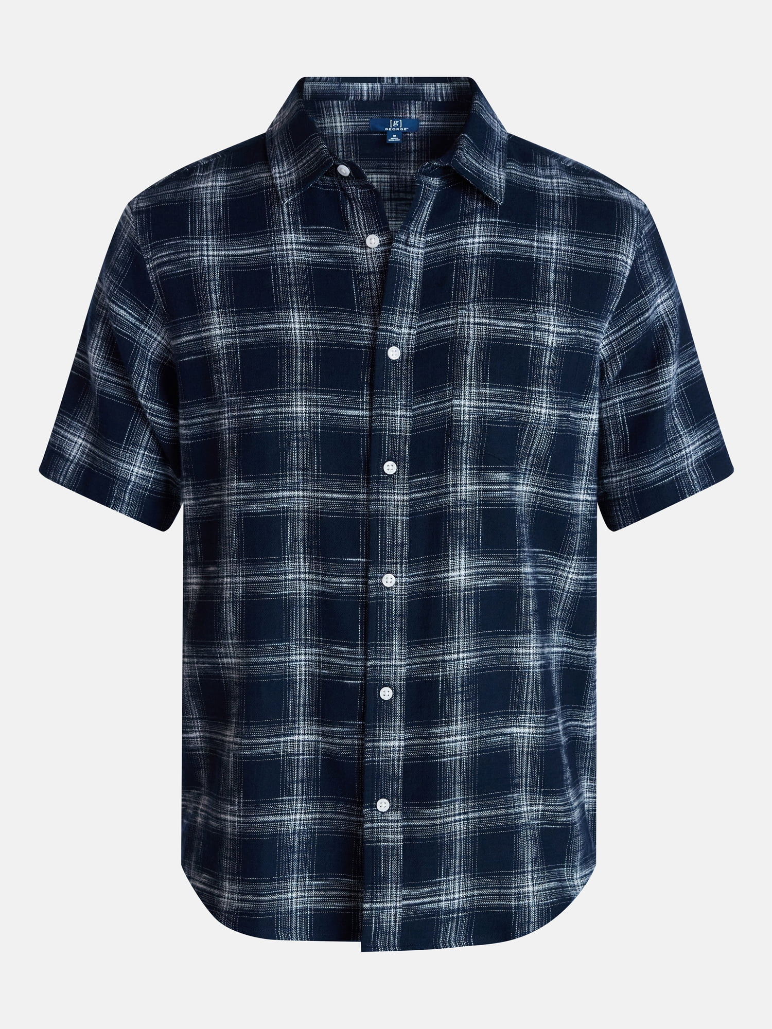 George Men's Poplin Shirt with Short Sleeves, Sizes XS-3XL