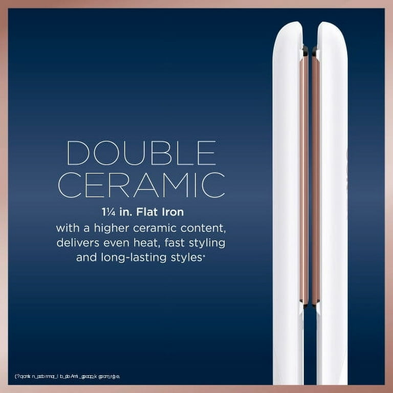 Conair Double Ceramic Flat Iron 1.25 inch Straighten and smooth hair Rose Gold CS225 Walmart