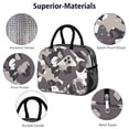 thumbnail image 4 of Insulated Lunch Bag for Women, Floral Print Oxford Fabric Lunch Box, Leakproof Thermal Cooler Tote for Work, School & Picnic, Camo, Camouflage Print, 4 of 5