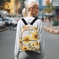 thumbnail image 7 of FORMRS Mini Backpack Purse for Women Quilted Travel Daypack Casual Shoulder Bag, Beige Sunflowers, 7 of 7
