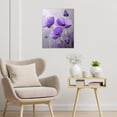 thumbnail image 3 of Farmhouse Purple Floral Wall Art, Rustic Wildflower and Butterfly on Gray Canvas Wall Art, Grey and Purple Framed Wall Art for Living Room Bathroom Bedroom Kitchen Ready to Hang, 8X10 Inches, 3 of 7
