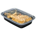 thumbnail image 3 of VeZee 38oz Black Rectangular Meal Prep Containers with Clear Lids - Microwave & Freezer Safe - BPA-Free & Kosher Certified - Ideal for Take-Out & Catering - Set of 150, 3 of 5