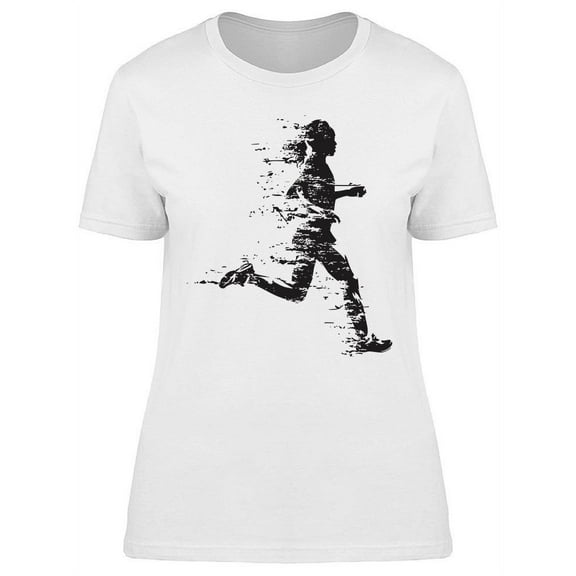 Fading Running Woman Design T-Shirt Women -Image by Shutterstock, Female Medium