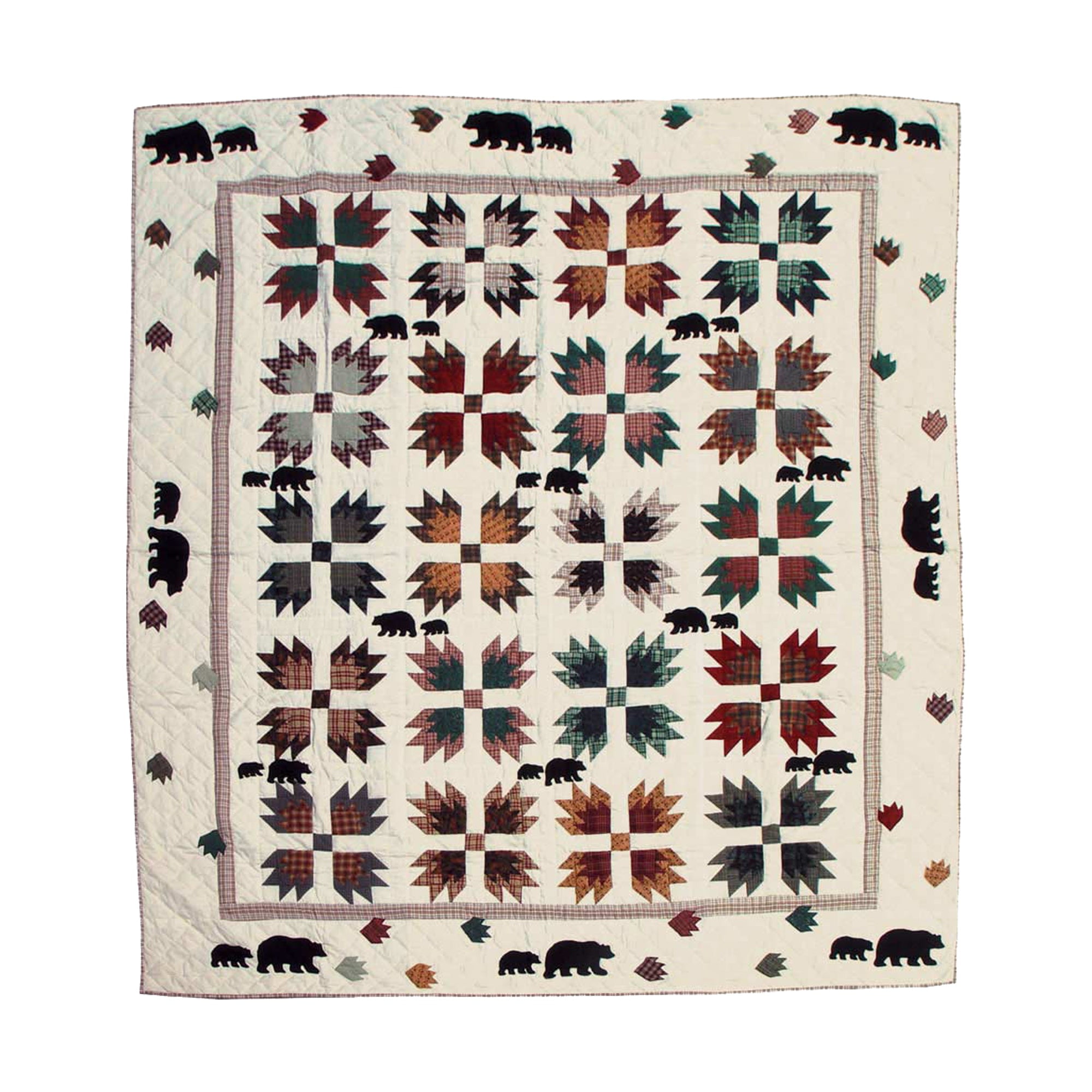 There were bears Quilt, Hand cut and Patchwork cotton fabric blocks