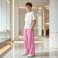 thumbnail image 2 of JFTTX Boys' Baggy Sweatpants Open Bottom Straight Leg Sweatpants for Boys Elastic Waist Drawstring Casual Sweat Pants with Pockets, 2 of 6