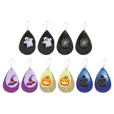 

10PCS of Leather Ear Ring Halloween Women Ear Ring Water Drop Earring