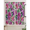 thumbnail image 5 of Purple Flowers Bathroom Window Curtain, Spring Watercolor Floral Leaves Botanical Beige Light Filtering Coffee Kitchen Curtains, Bedroom Living Room Curtains 2 Panel 84"x63", 5 of 6