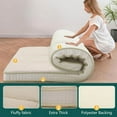thumbnail image 4 of ABORON Lambswool Japanese Floor Mattress,4 Inch Extra Thick Sleeping Bed For Floor,Roll Up Mmemory Foam Mattress , Folding Floor Lounger Guest Bed Pad, 4 of 12