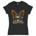 thumbnail image 1 of Tee Hunt Rolling Thunder T-Shirt Biker Born to Be Wild Bald Eagle Outlaw Women's T-Shirt Tee, Black, XX-Large, 1 of 5