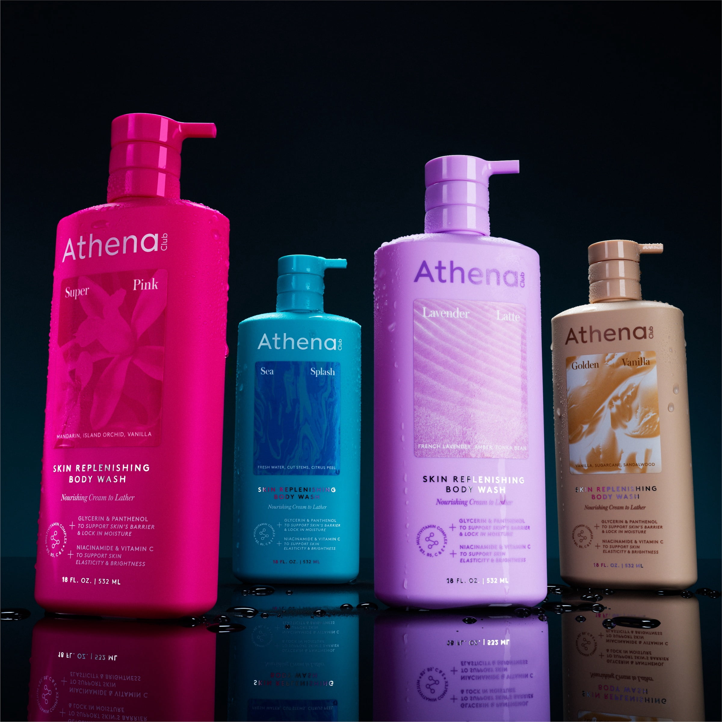 Athena Club Skin Replenishing Body Wash - Golden Vanilla - 18 fl oz