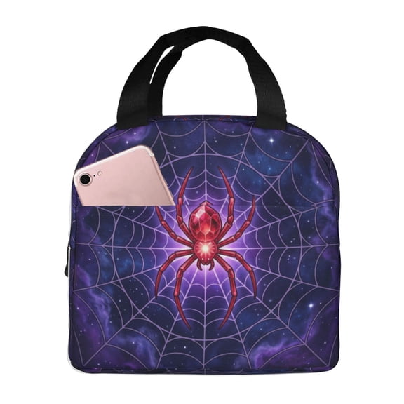 Spider Lunch Bag For Women Men, Insulated Reusable Leakproof Thermal High Capacity Lunch Box Bag, Cooler Tote Food Handbag For Work Office Picnic Travel