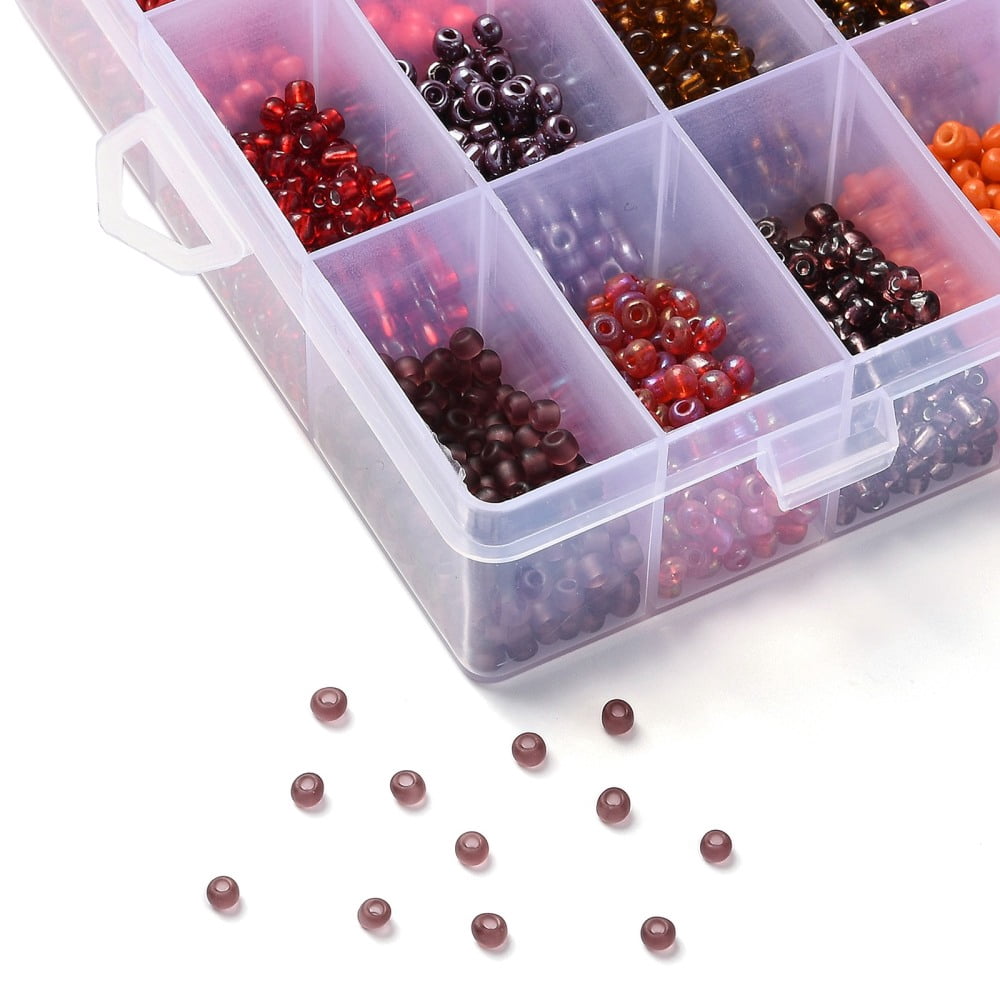 288G 24 Colors Glass Seed Beads Round Mixed Color 6/0 4~5x2.5~4.5mm Hole: 1.2~1.5mm 12g/color 1Box