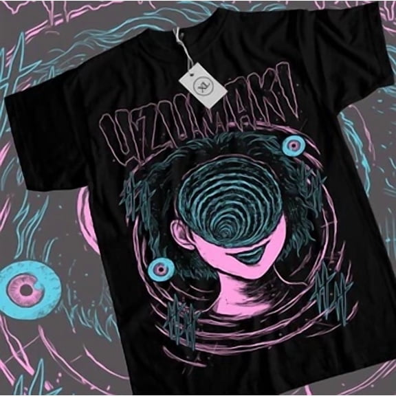 RETRO Junji Ito Uzumaki T-Shirt Horror Japan Guro Funny Girl Anime Gift Shirt All Size