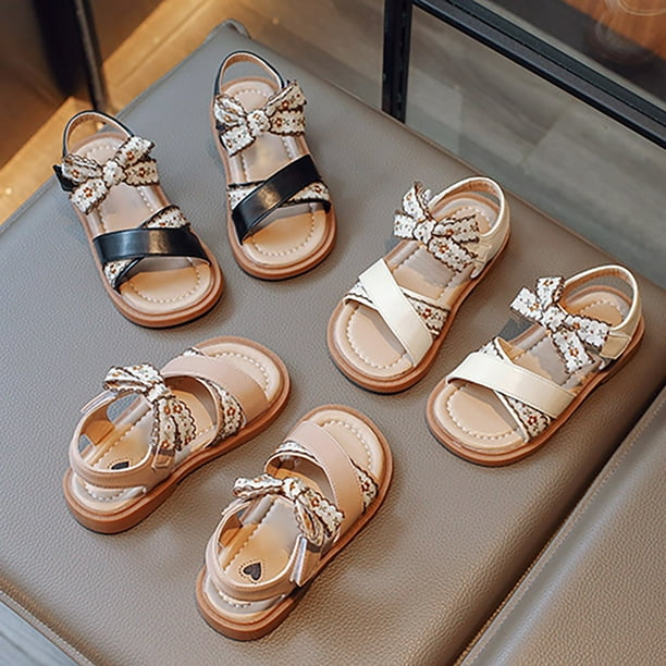 Girls open toe shoes deals