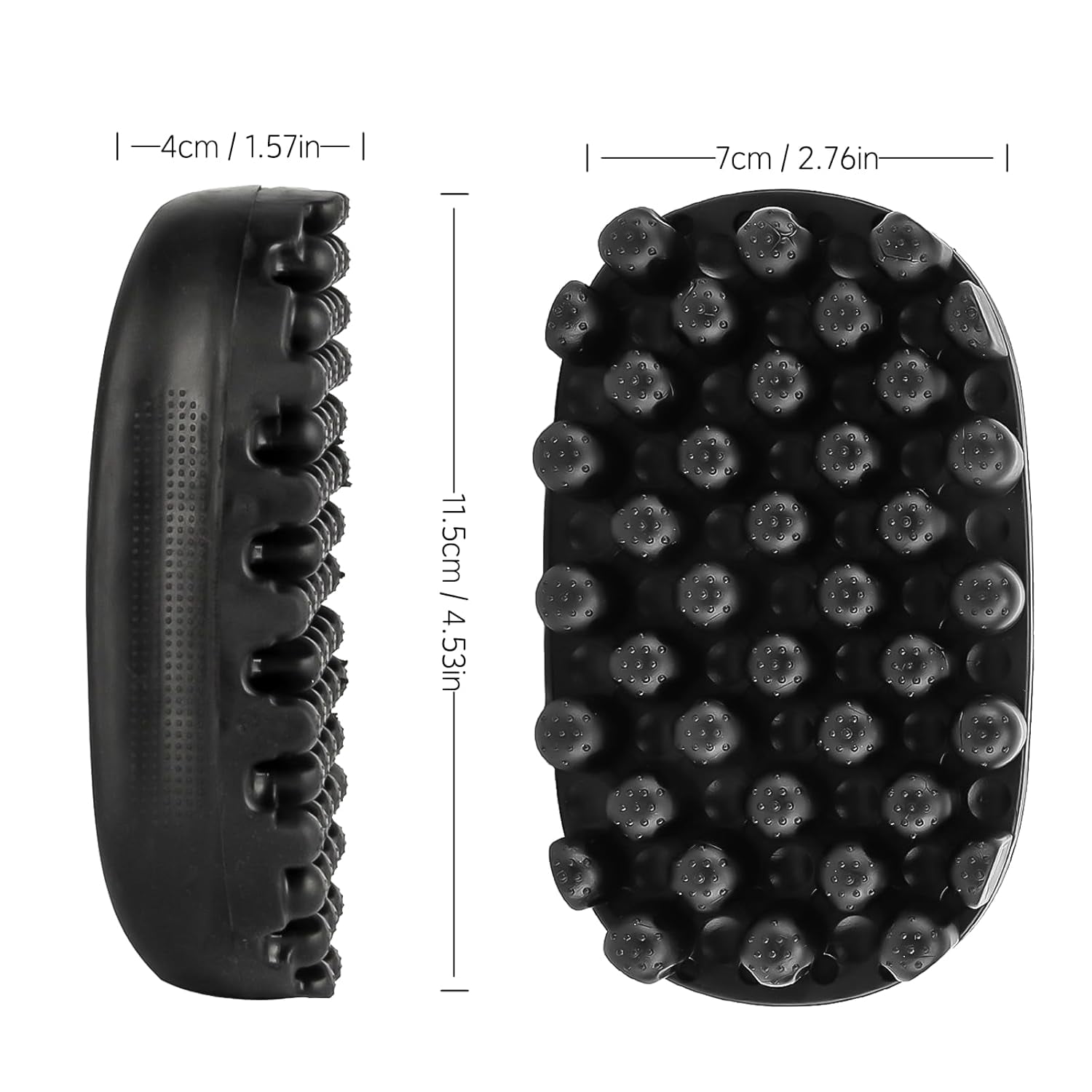 Rubber Curling Hair Brush: Twist King Sponge for Afro Hair, Washable Curl Sponge Styling Tool Durable Curling Comb For Men Women Boy Girl Long Short Hair Black (Small Tooth)