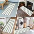 thumbnail image 5 of 2'x6' Rug Runners for Hallways Kitchen, Sage Green Grey Striped Non Slip Entryway Beside Floor Carpet Runner, Farmhouse Sage Green Stripes Washable Laundry Room Bedroom Throw Rugs Mat for Family Pet, 5 of 8