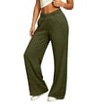 thumbnail image 2 of Liuinsasek Women's High Waist Straight Wide-Leg Pants Fashionable Versatile Casual Solid Color Elastic-Waist with Pockets Spring Summer Outfits, 2 of 7