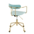 thumbnail image 4 of LumiSource Gold Metal, Pink Velvet Demi Office Chair, 4 of 9