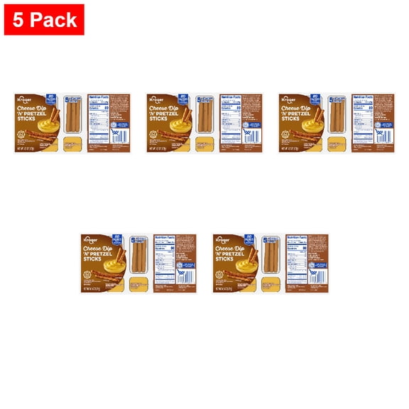 Kroger Cheese Dip N Pretzel Sticks 4.5 oz - 5 Pack