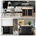 thumbnail image 2 of Kitchen Island & Kitchen Cart, Mobile Kitchen Island with Extensible Rubber Wood Table Top,adjustable Shelf Inside Cabinet,3 Big Drawers, with Spice Rack, Towel Rack, Black-Beech Black, 2 of 9