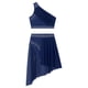 thumbnail image 5 of Traje de danza lírica de Ballet para patinaje artístico y gimnasia con diamantes de imitación para mujer, Top corto fruncido con falda dividida, trajes superpuestos de baile, 5 of 5