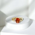 thumbnail image 2 of Rosec Jewels Lab Grown Orange Sapphire Oval Engagement Ring - Sapphire Diamond Ring - 8X10 mm - AAAA Quality - with Jewelry Box, 18K Yellow Gold, US 8.50, 2 of 7