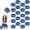 Blue+Silver, variant on 20 PCS Metallic Cheerleading Pom Pom for Team Spirit Sports Dance Cheering Kids Adults.