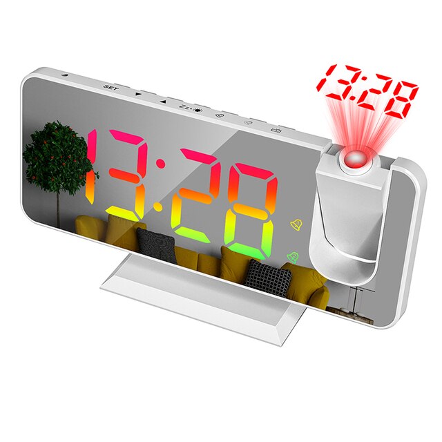 Projection Alarm Clock for Bedroom, Digital Alarm Clock with USB