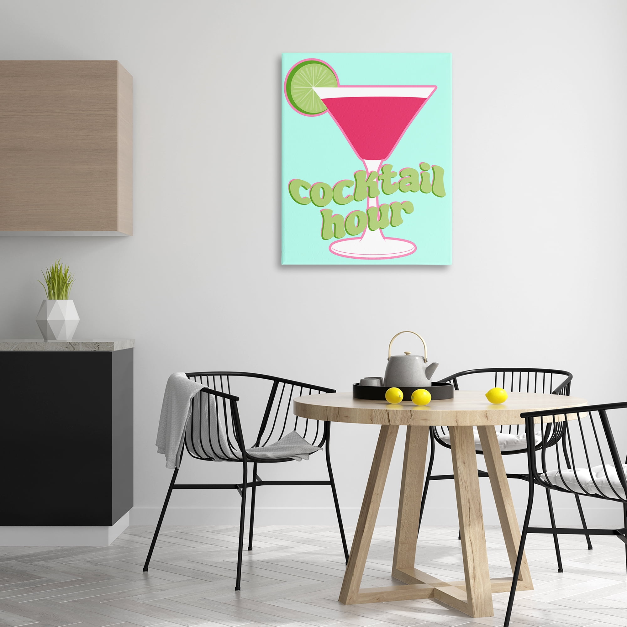 Stupell Industries Retro Cocktail Hour Food & Beverage Painting Wrapped Canvas Art Print Wall Art, 30 x 40