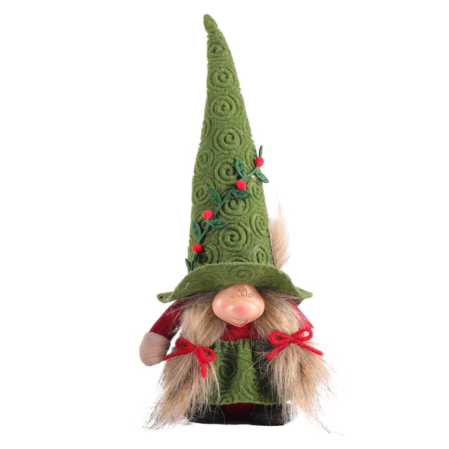 Fiudx Muñeco de Anciano Navideño Sin Rostro, Cuerpo de Algodón Suave, Base de Arena con Peso, Encantador Adorno de Mesa, Adorno Festivo para El Hogar o La Oficina, Accesorio para Fiestas Navideñas, T