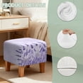 thumbnail image 7 of SCRAWLGOD Violet Lavender Print Square Ottoman Cover, Stretch Square Ottoman Covers Slipcover, Soft Cover for Storage Stool, Footstool Protection for Living Room, 7 of 7